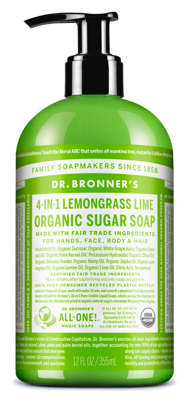Bronners hand og líkamssápa-lemongr/lime