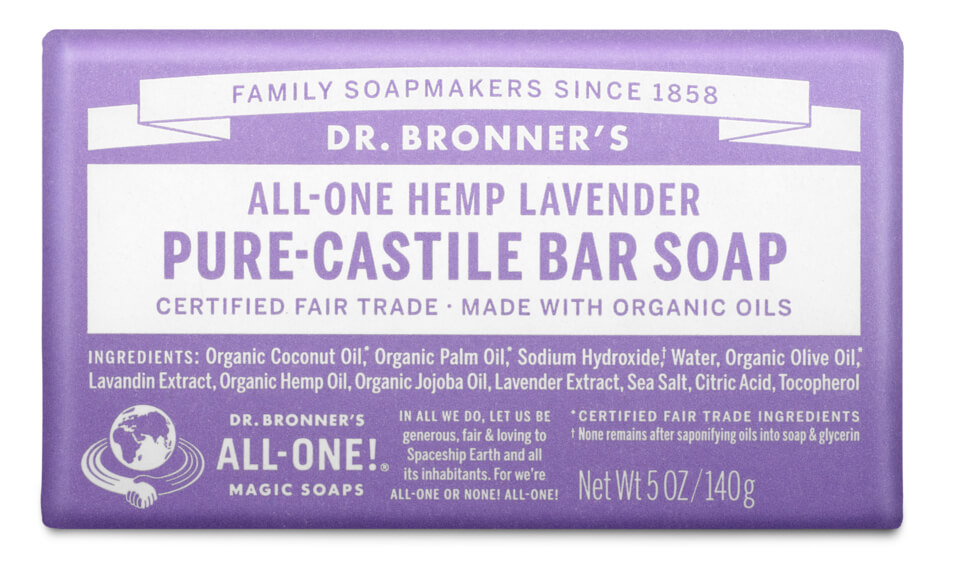 Bronners lífrænt sápustykki -lavender