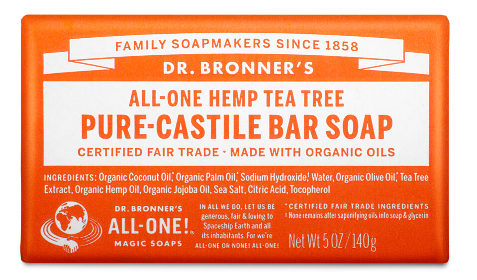 Bronners lífrænt sápustykki -tea tree