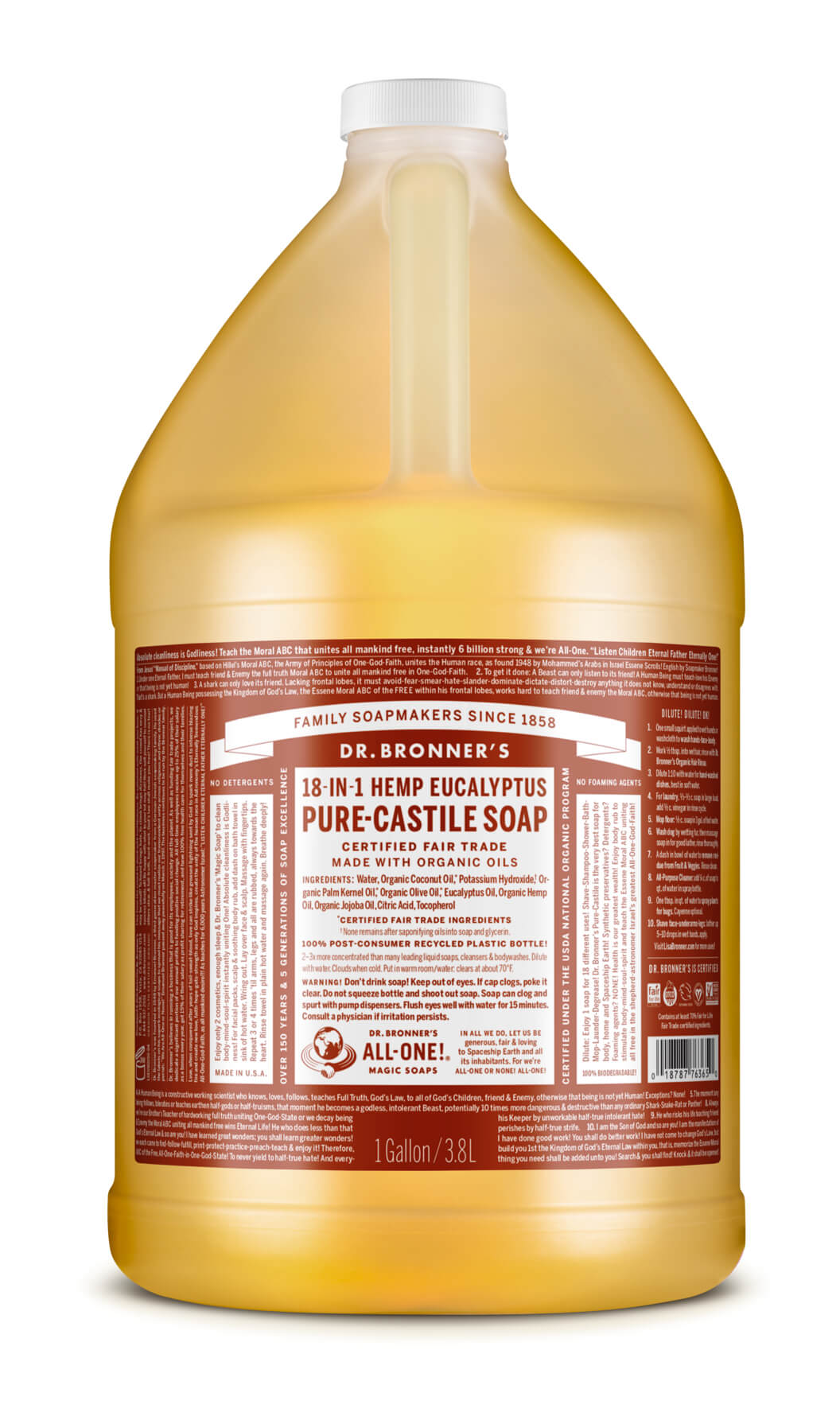 Bronners lífræn sápa - 3,8l Eucalyptus