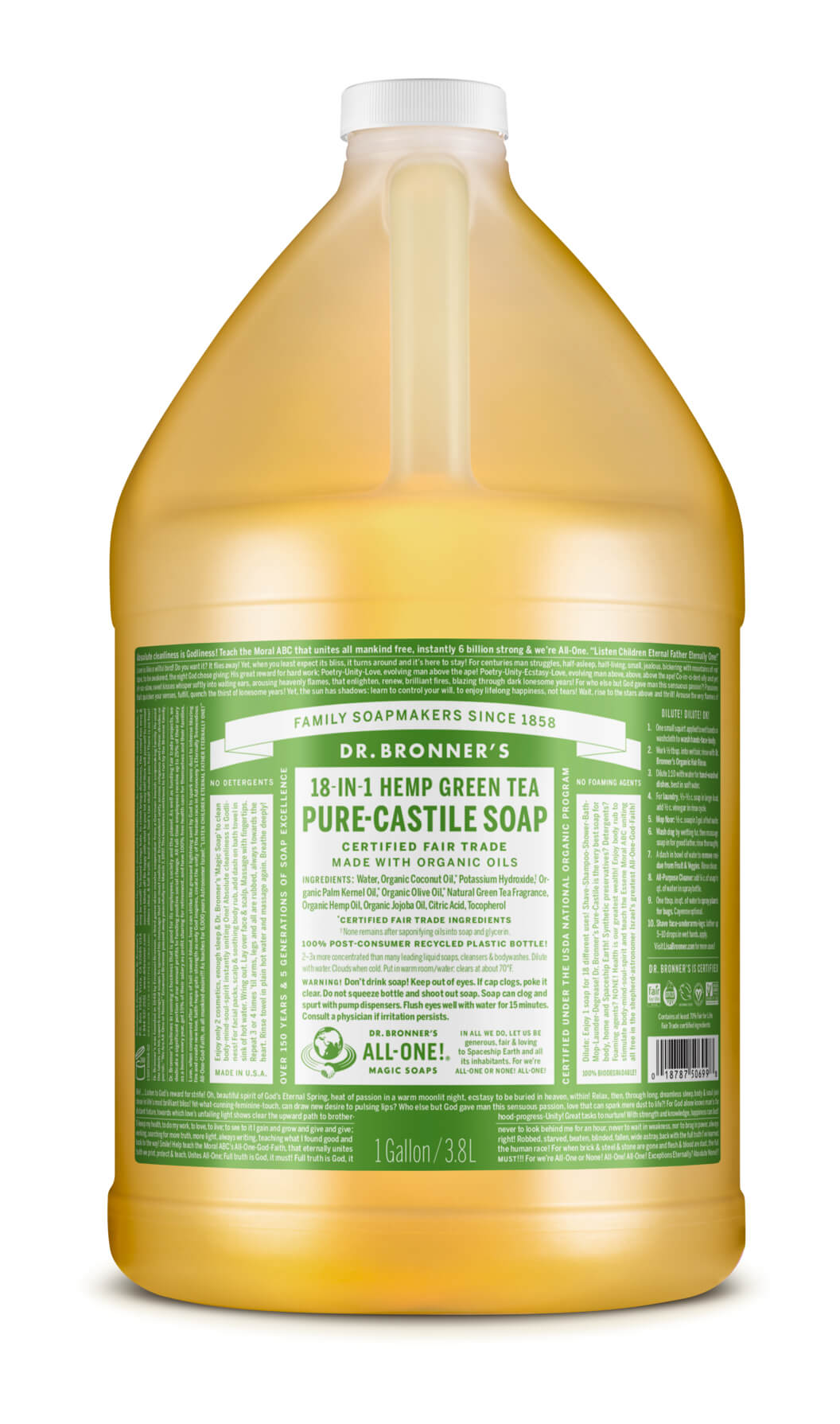 Bronners lífræn sápa - 3,8l green tea