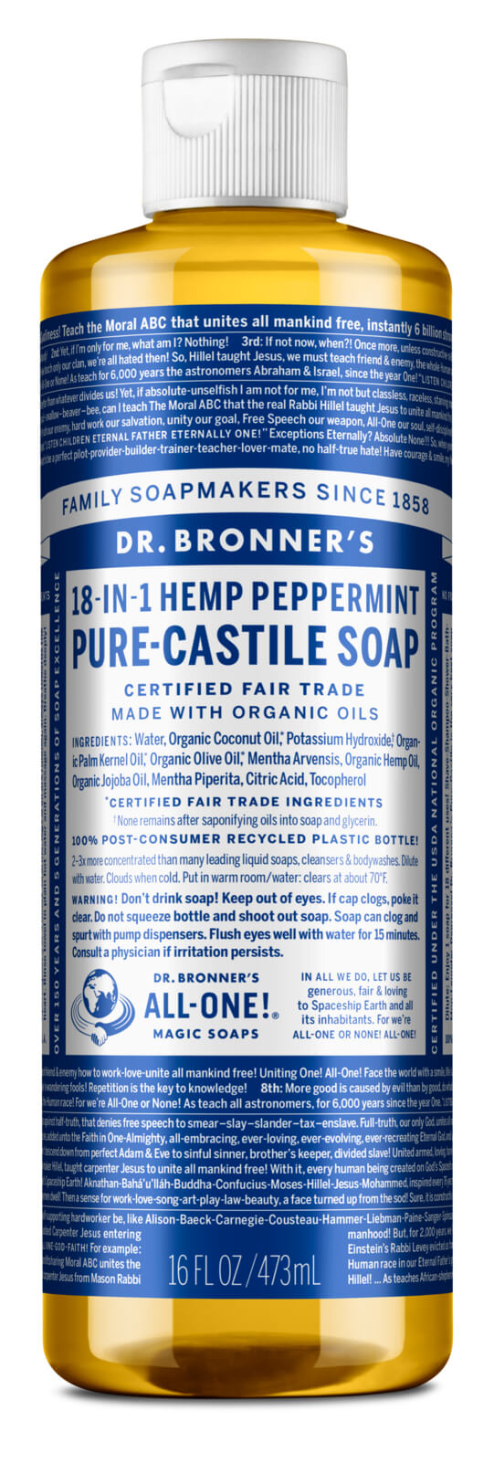 Bronners lífræn sápa - 473ml piparminta