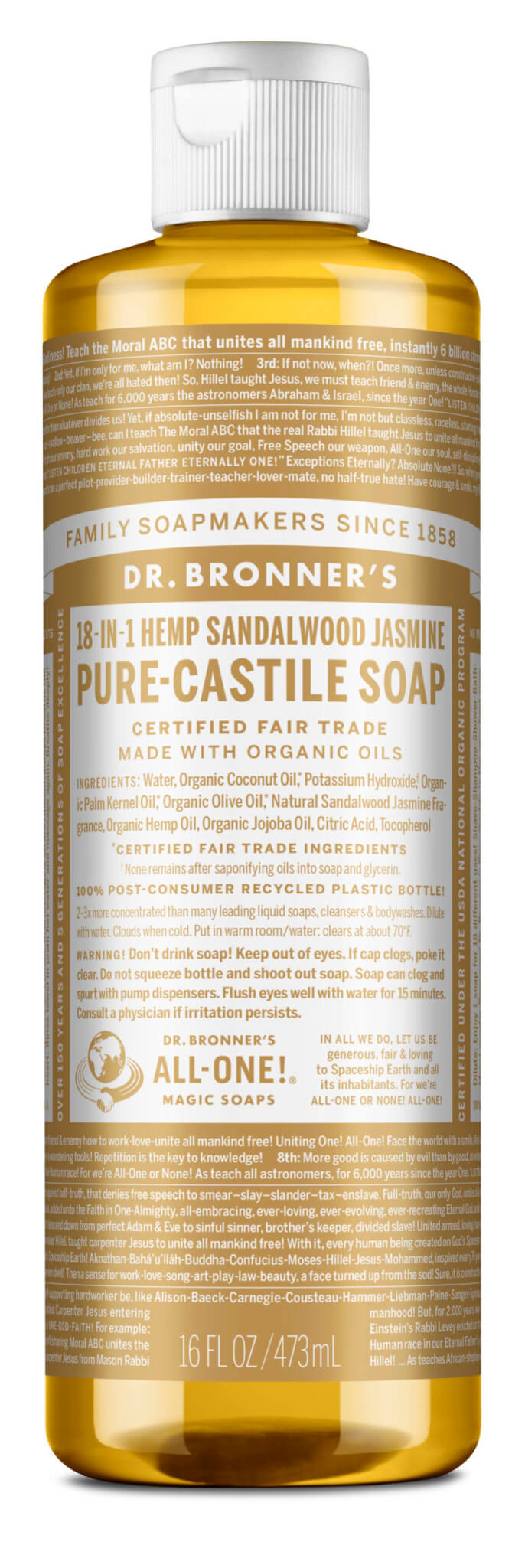 Bronners lífræn sápa - 473ml sandalwood