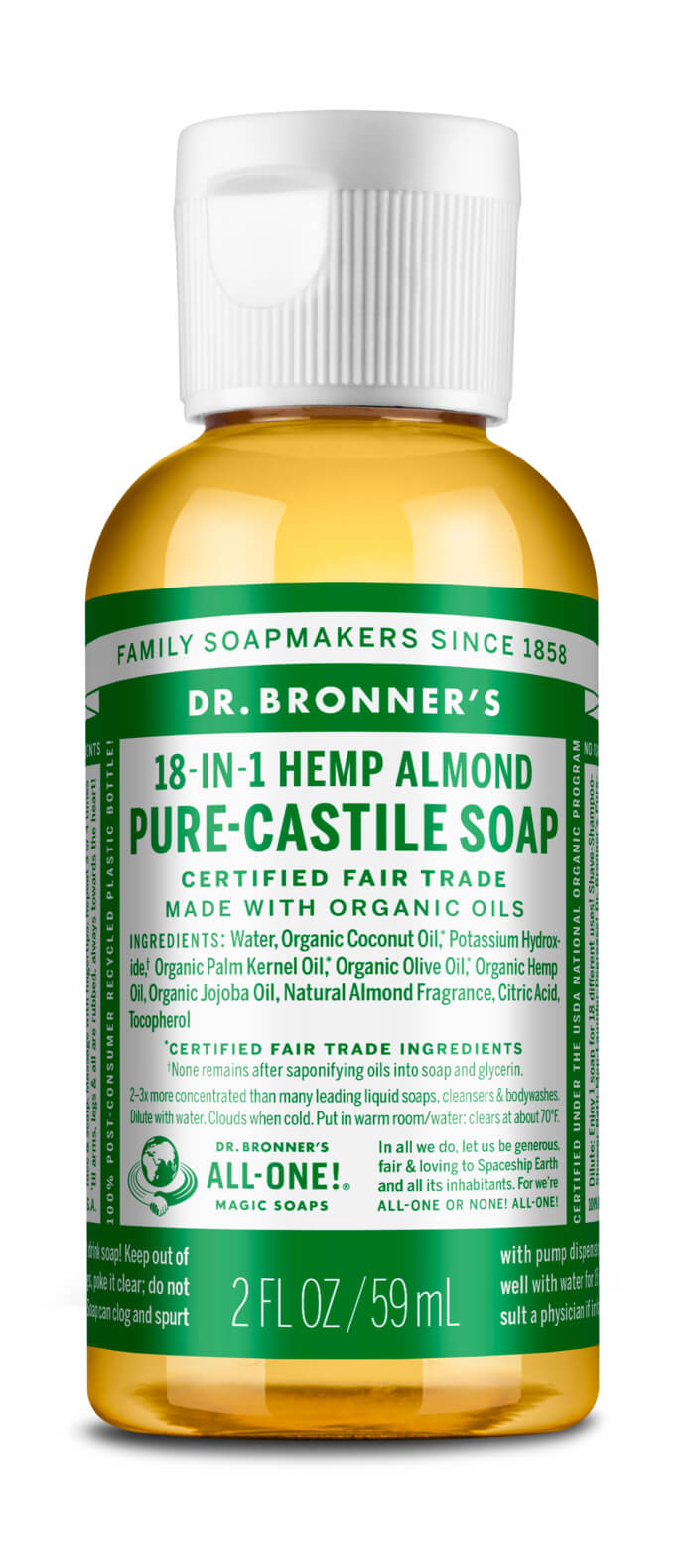 Bronners lífræn sápa - 59ml möndlu