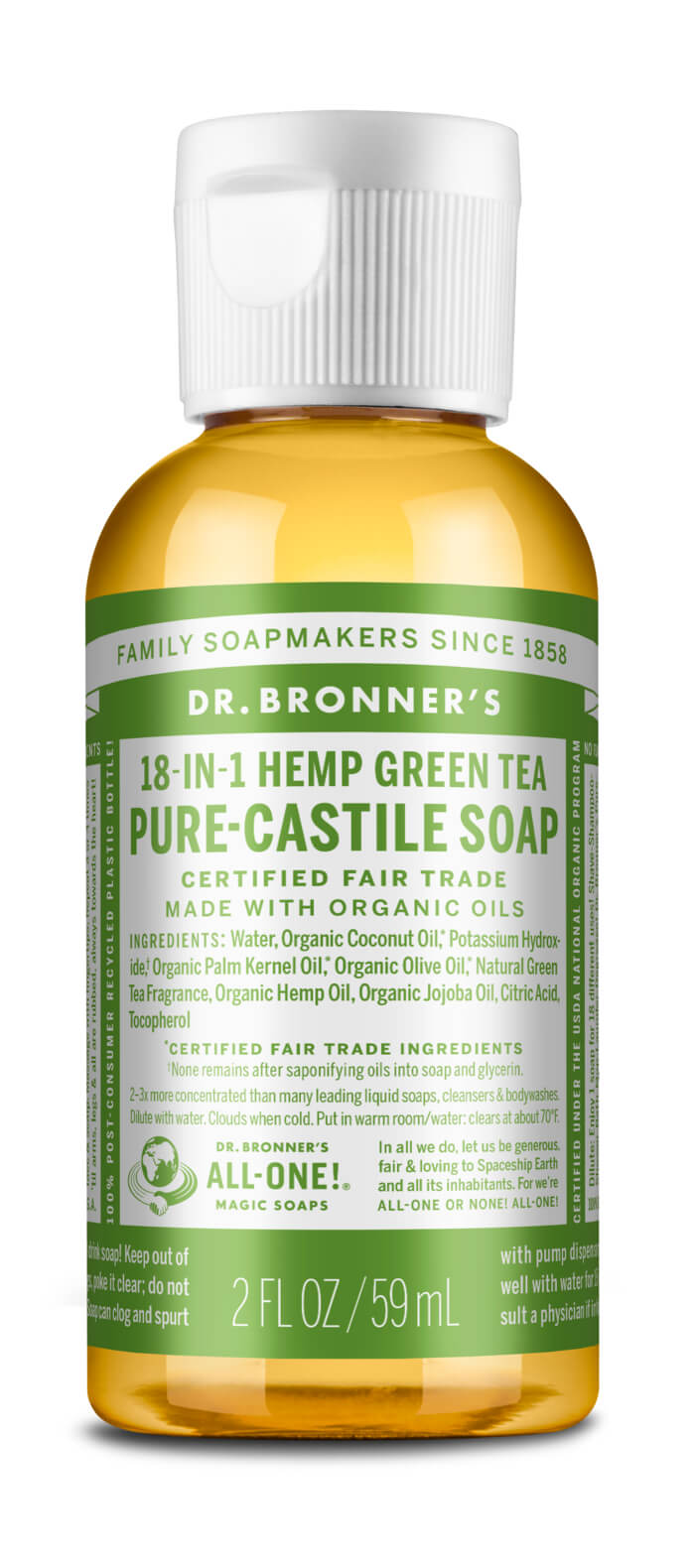 Bronners lífræn sápa - 59ml green tea