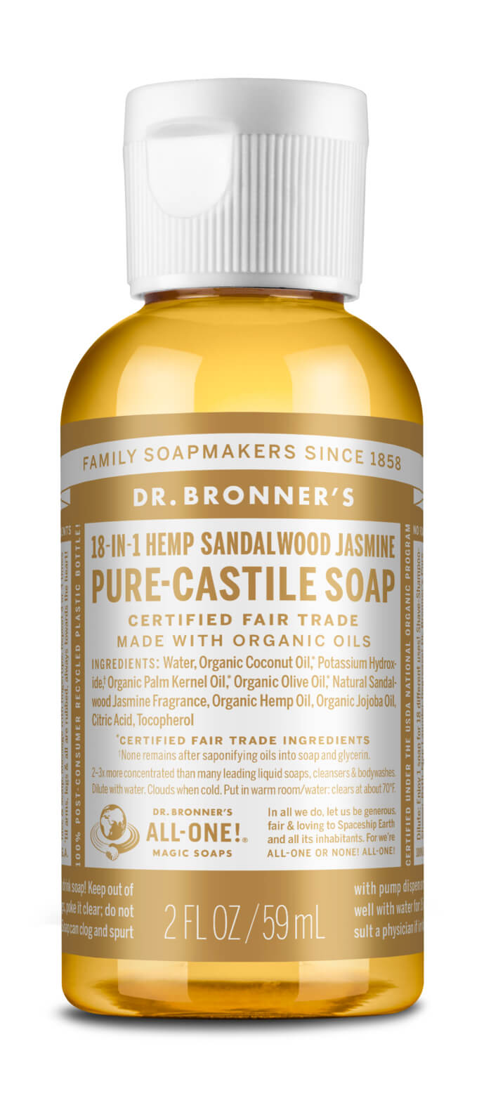 Bronners lífræn sápa - 59ml sandalwood j