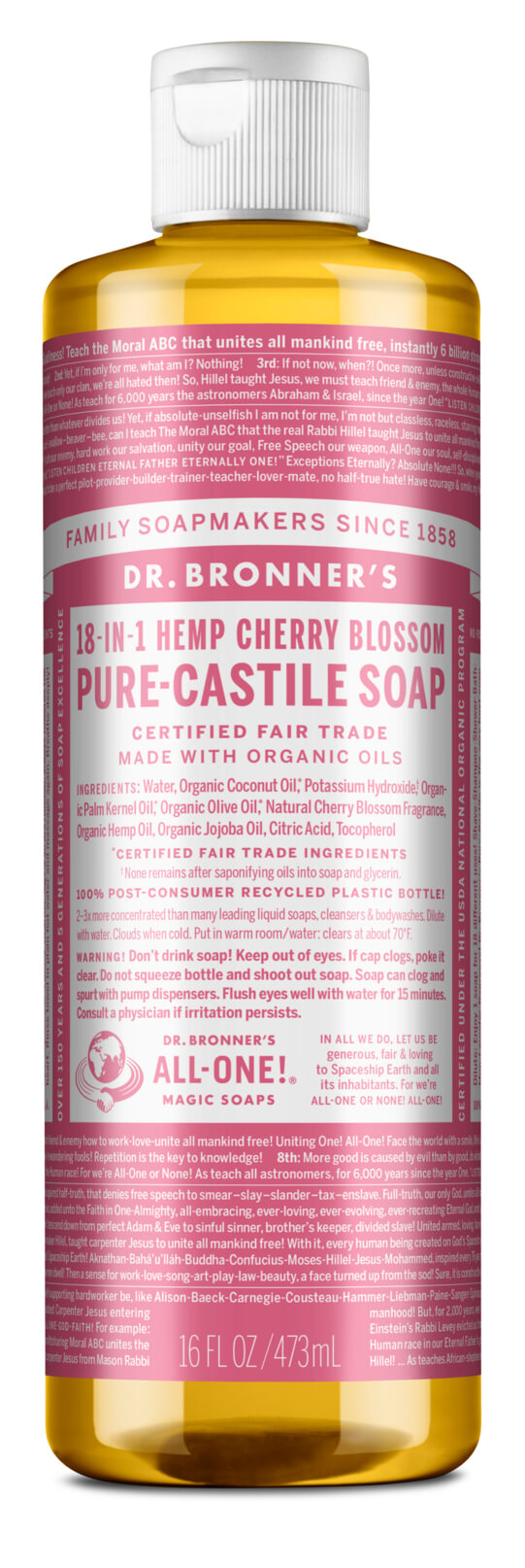 Bronners lífræn sápa - 473ml cherry blos