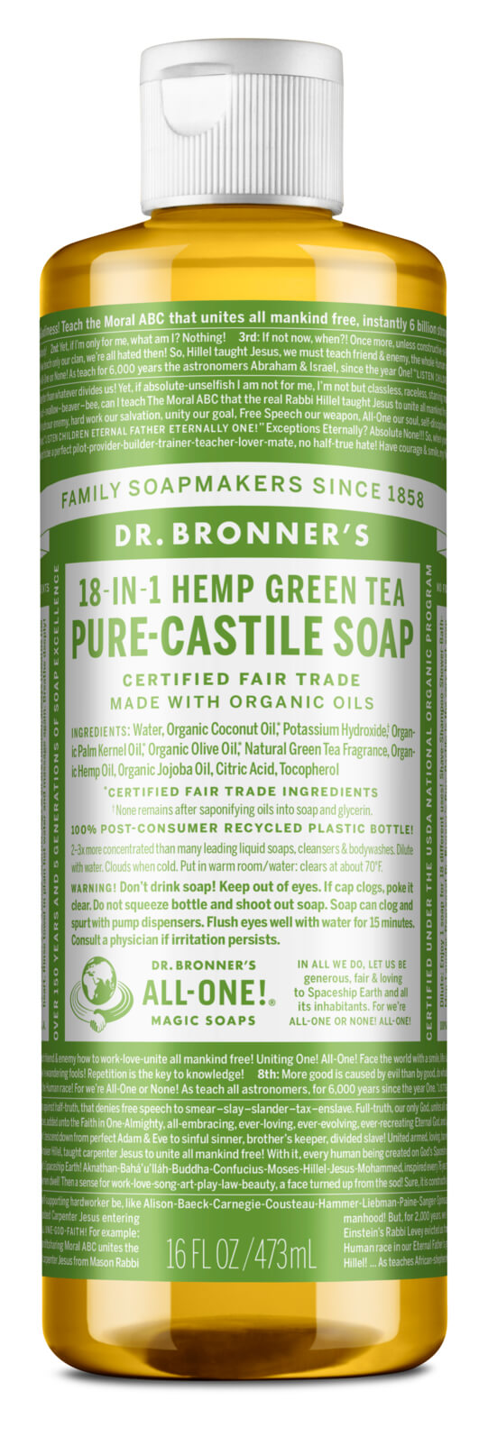 Bronners lífræn sápa - 473ml green tea