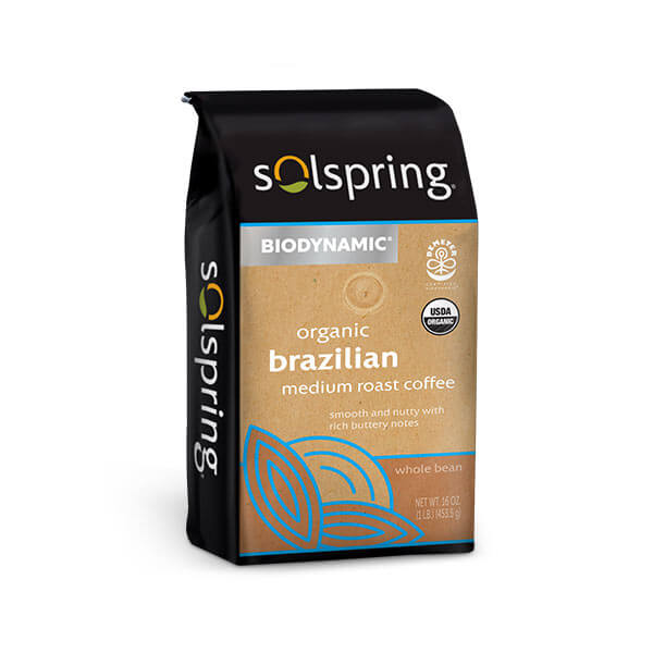 Solspring lífrænt kaffi Brazil medium ro