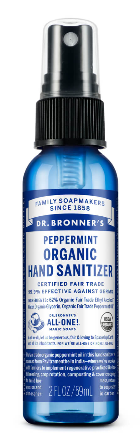 Bronners lífrænt sótthreinsisprey piparm