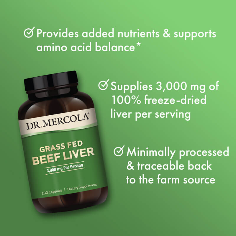 Mercola Grass Fed Beef liver 180hylki - Image 3