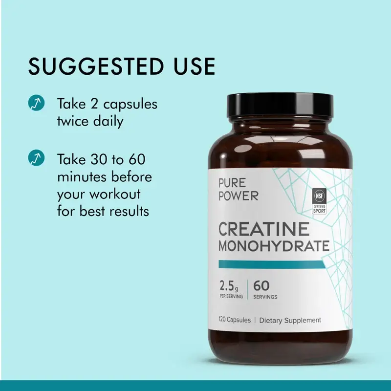 Mercola Pure Power Creatine 120hylki - Image 4