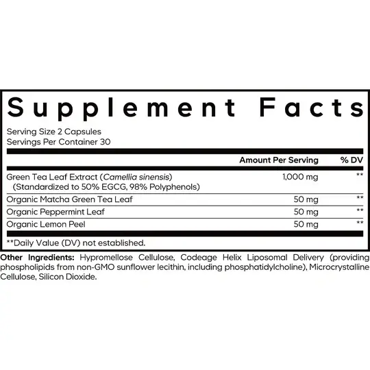 CodeAge Liposomal Green tea+ 60 hylki - Image 2