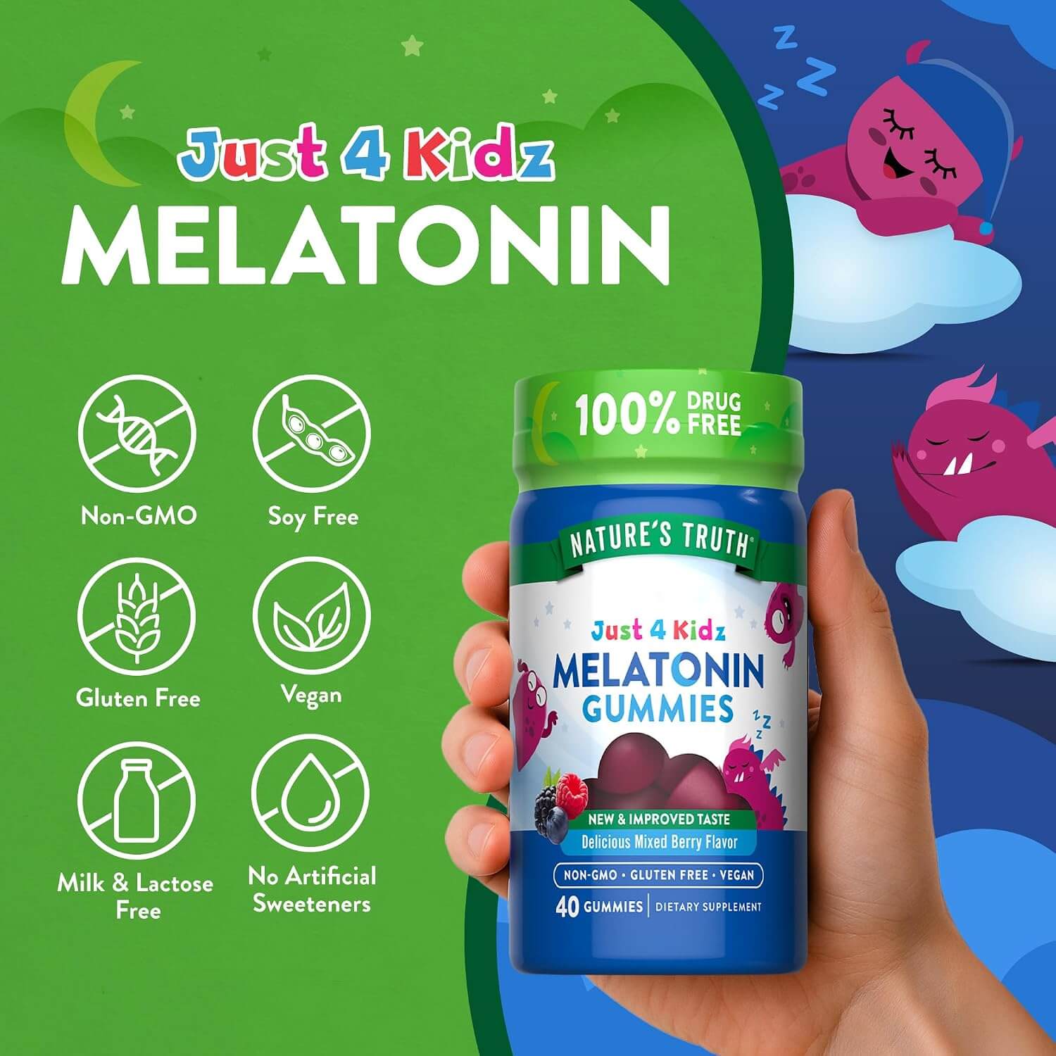 NT Sleep Melatonin Gummies 1mg 40gummies - Image 2