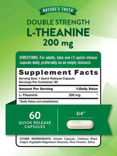 NT L-Theanine 200mg 60hylki - Image 2
